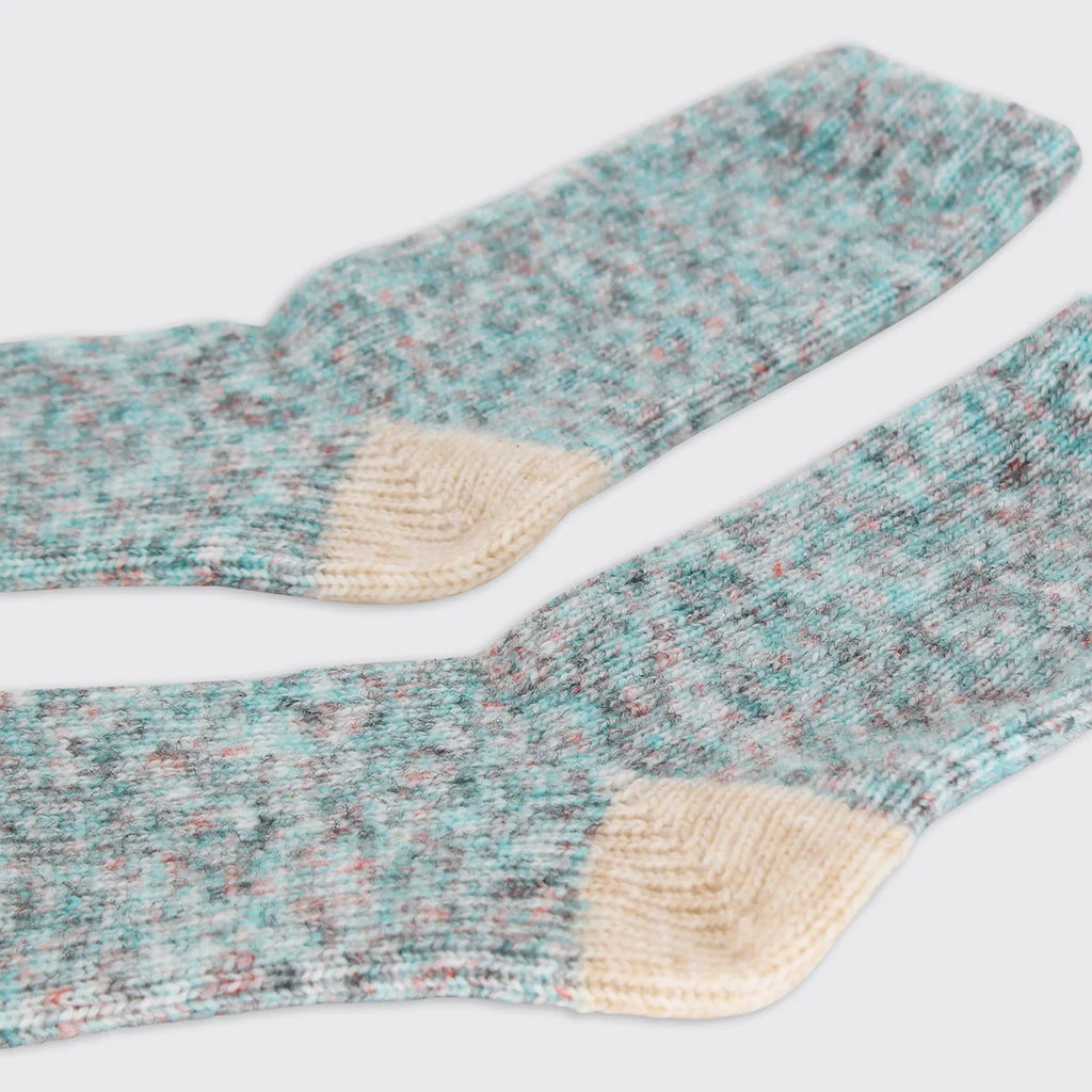 Millie Mae Turquoise Tweed Thick Knit Socks