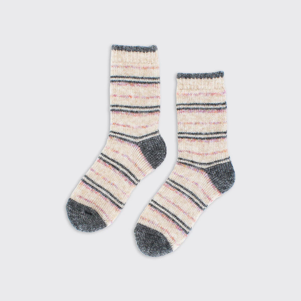 Millie Mae Tweed Stripe Thick Knit Socks