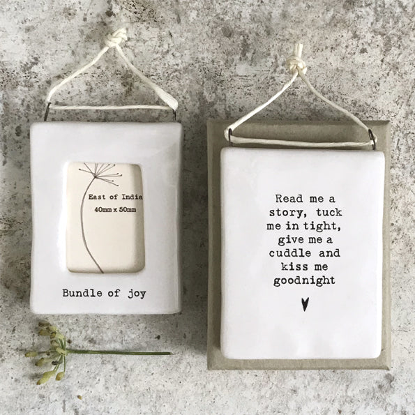 Hanging Porcelain Frame - Bundle of Joy
