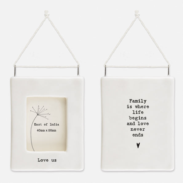 Hanging Porcelain Frame - Love Us