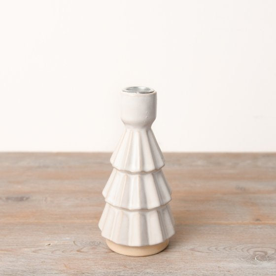 White Ceramic Tree Candle Holder