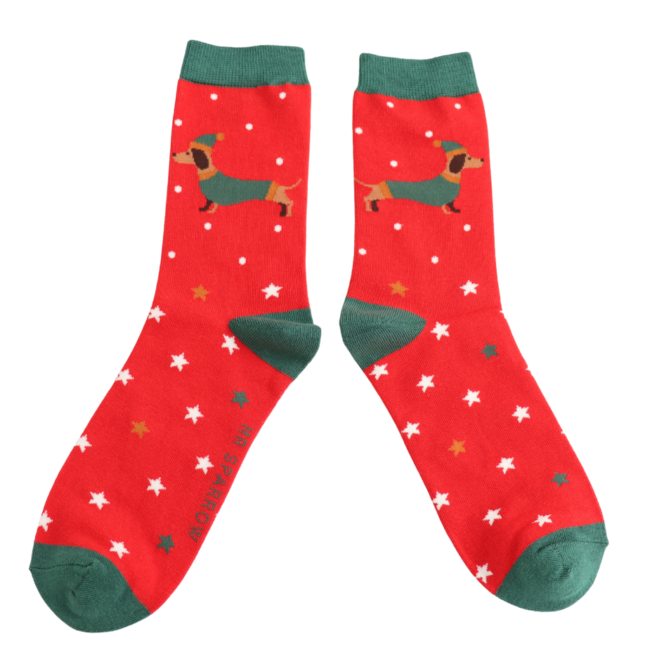 Mr Sparrow Festive Sausage Dog Socks