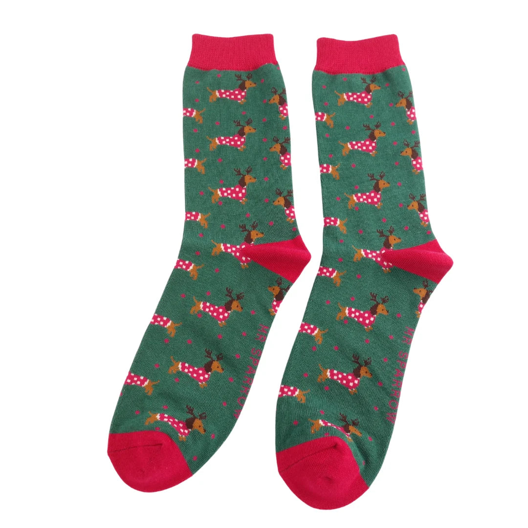Mr Sparrow Christmas Sausage Dogs Socks