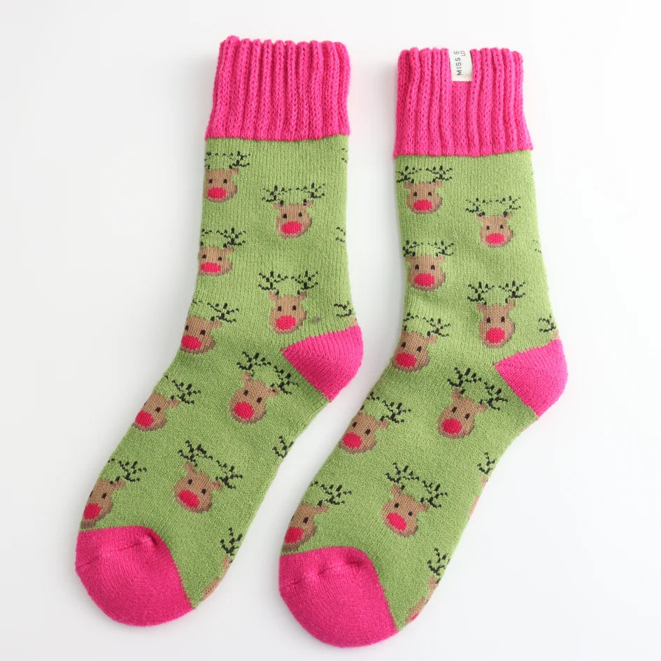 Miss Sparrow Winter Reindeer Socks