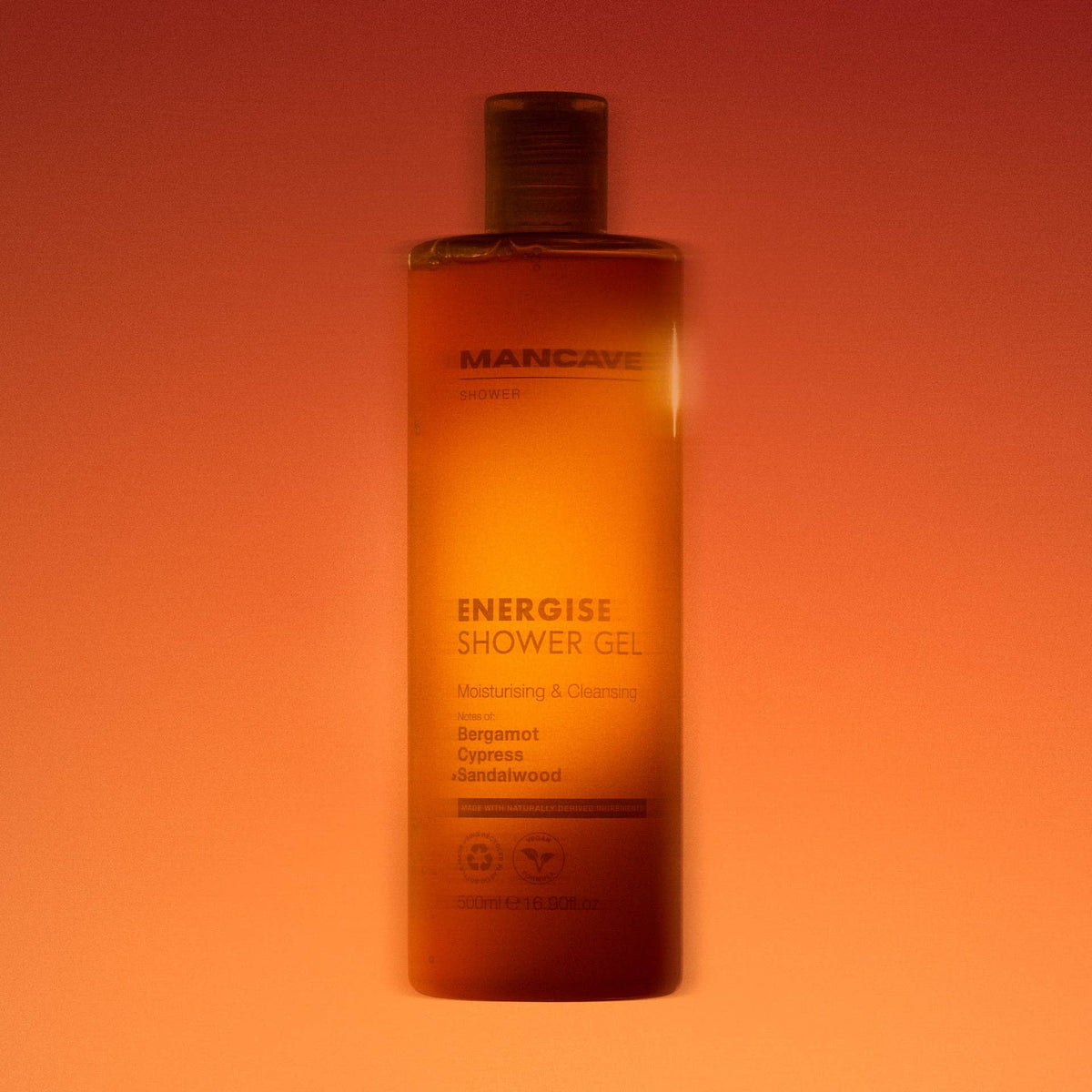 Energise Bergamot Shower Gel, 500ml, Christmas Gift for Him