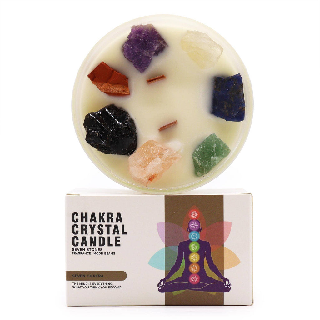 ChkCC-08 - Large Chakra Crystal Candle - Seven Chakras