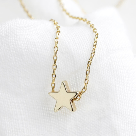 Star Bead Necklace In Gold
