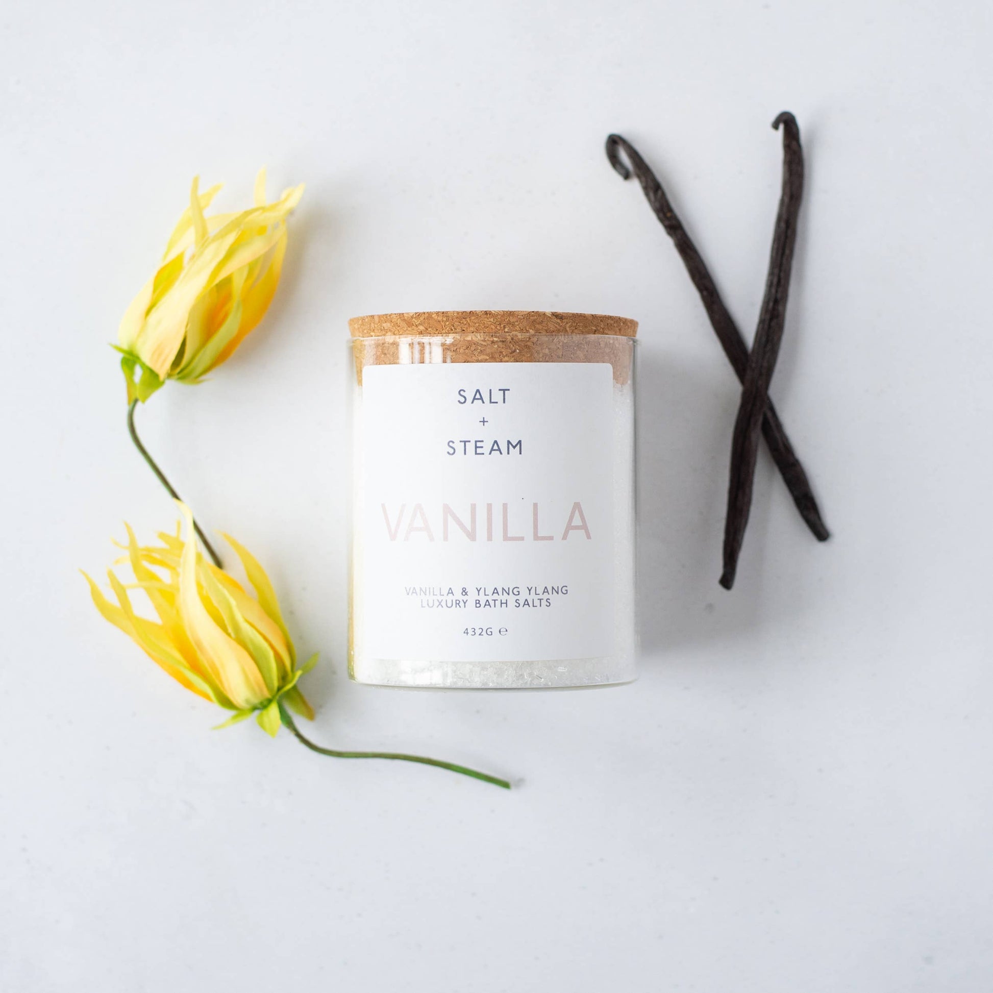 Vanilla - Vanilla & Ylang Ylang Bath Salts 80g & 432g: Jar