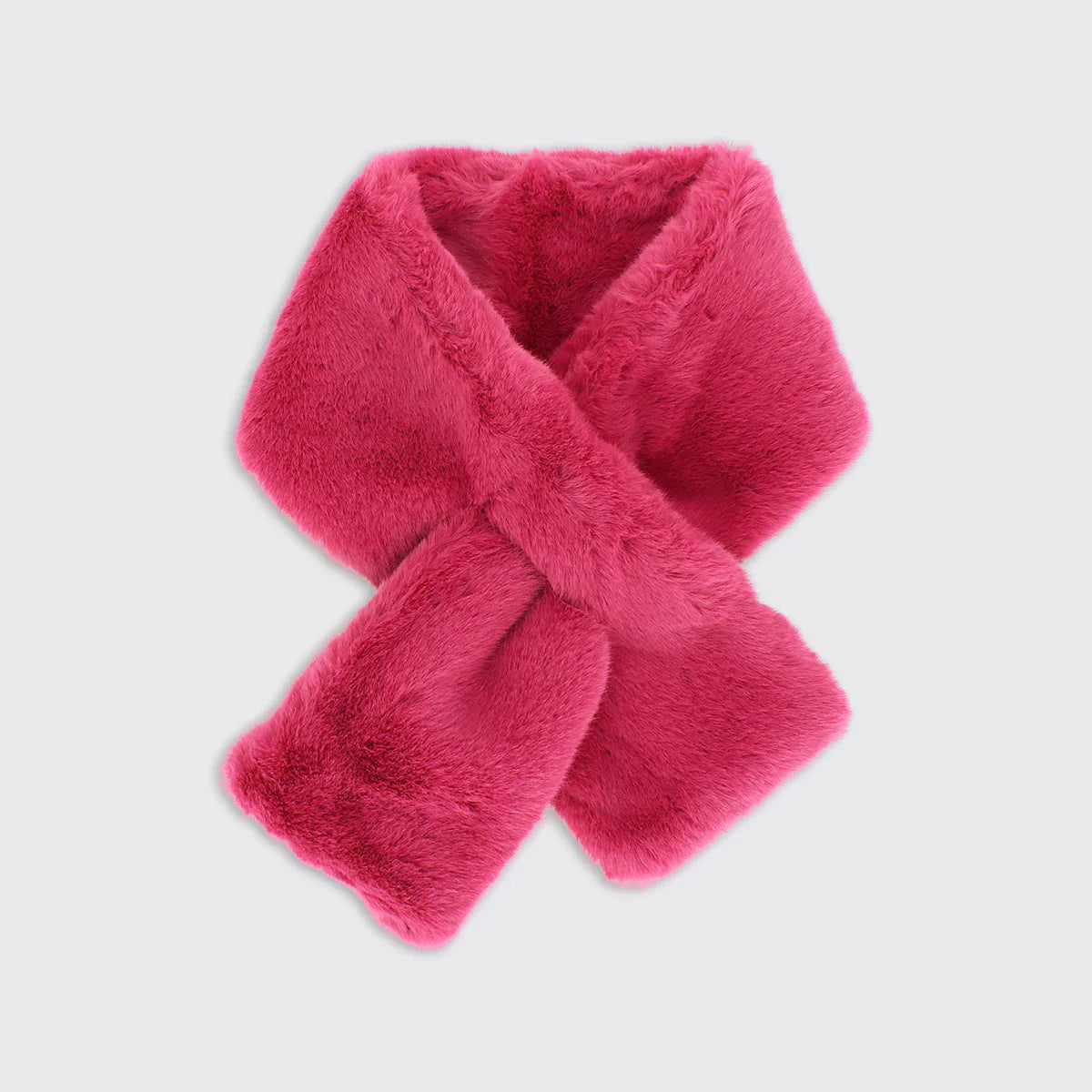 Millie Mae Faux Fur Push Through Scarf - fuscia
