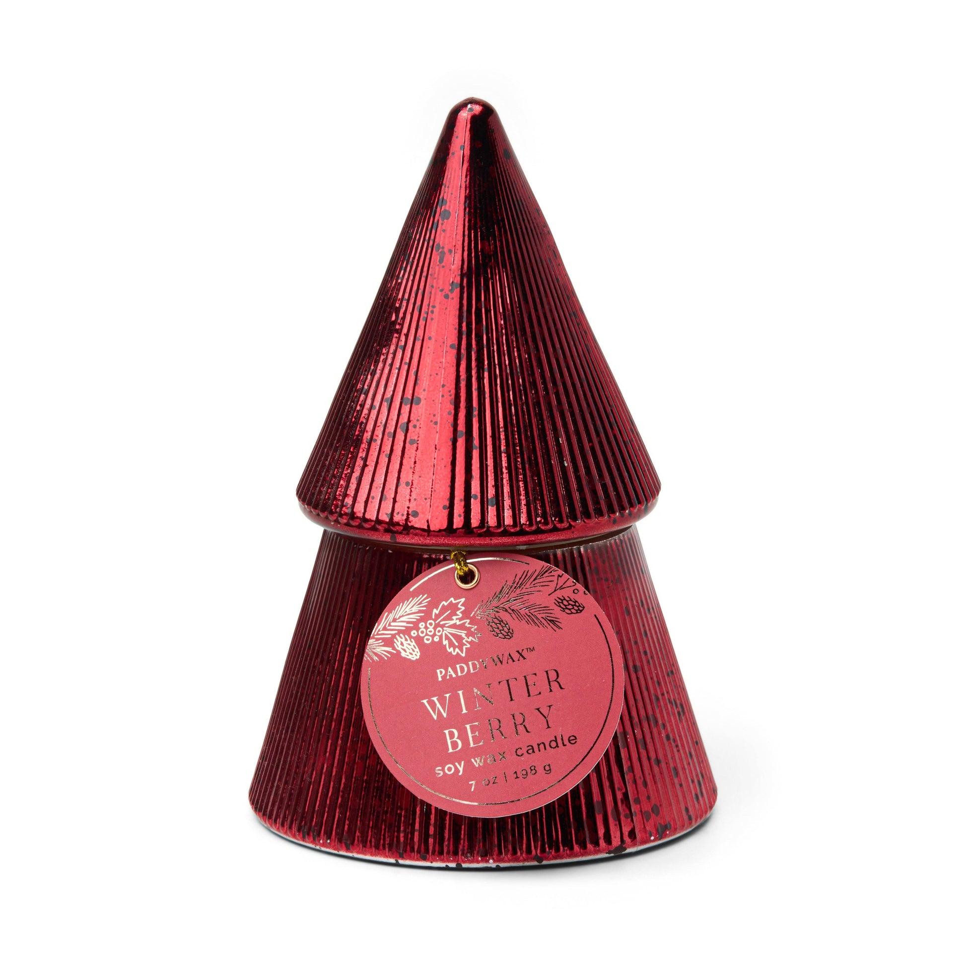 Christmas 7oz/198g Red Stacked Tree Candle - Winter Berry