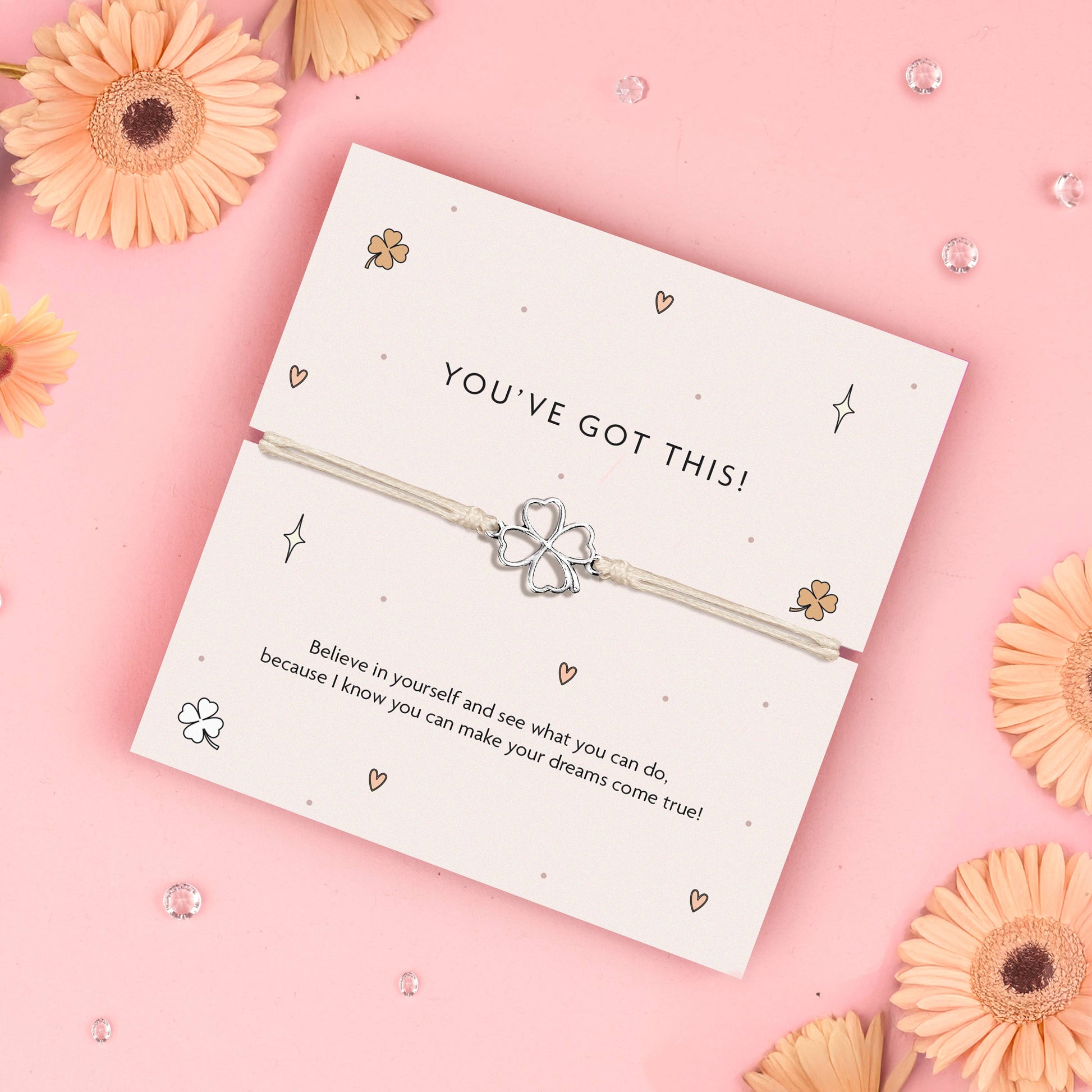 You've Got This Bracelet - Four-Leaf Clover Charm Bracelet