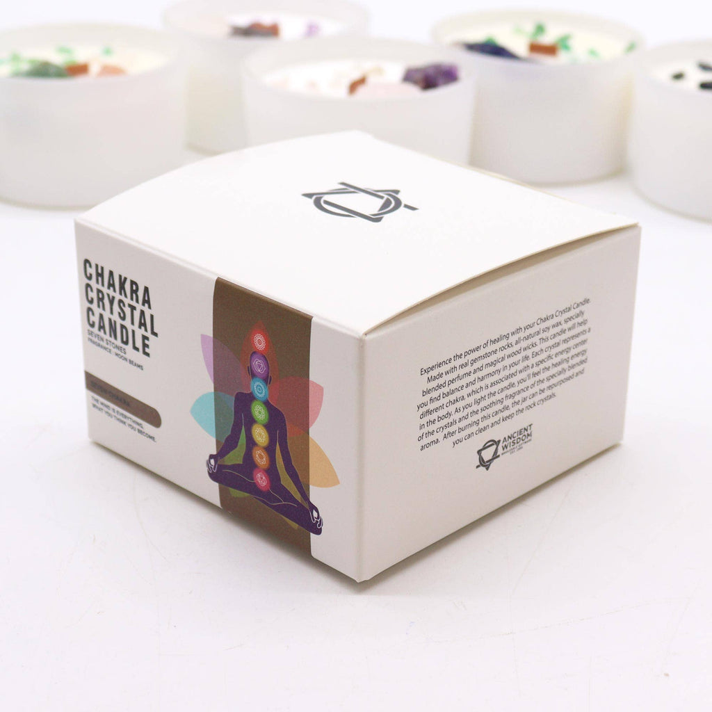 ChkCC-08 - Large Chakra Crystal Candle - Seven Chakras