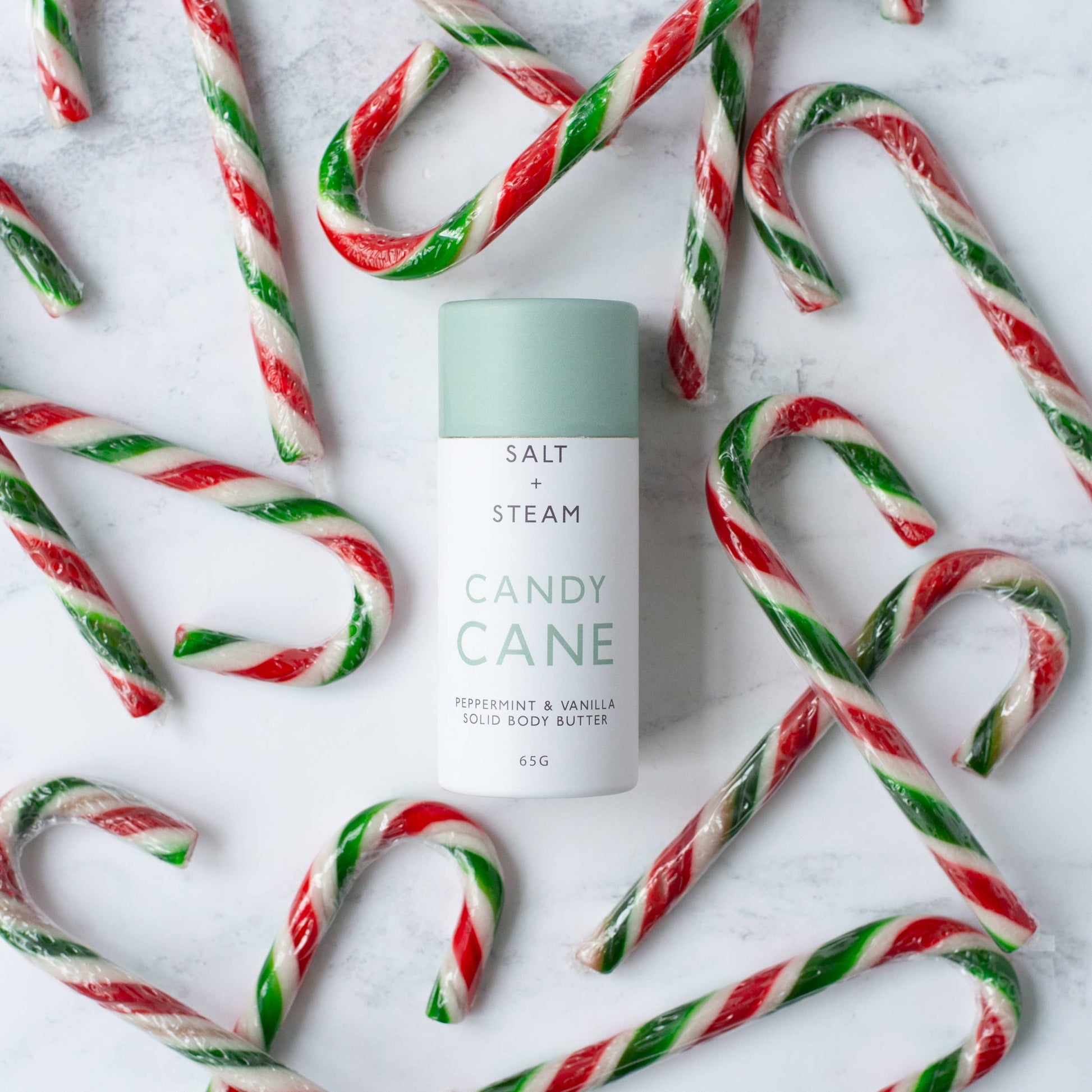 Candy Cane Peppermint & Vanilla Solid Body Butter Tube 65g