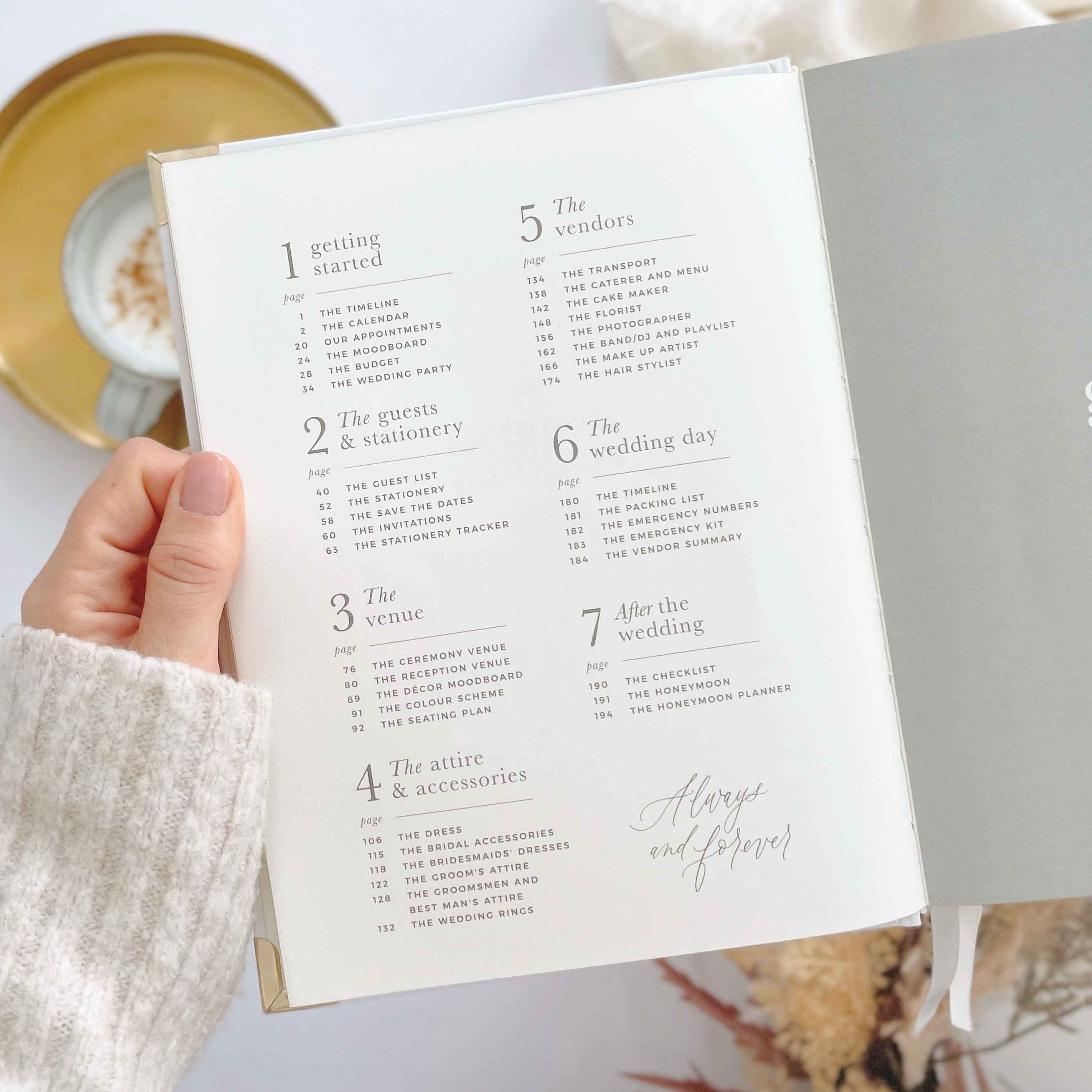 NEW - Luxury Eucalyptus Wedding Planner Book with Gilded Edg