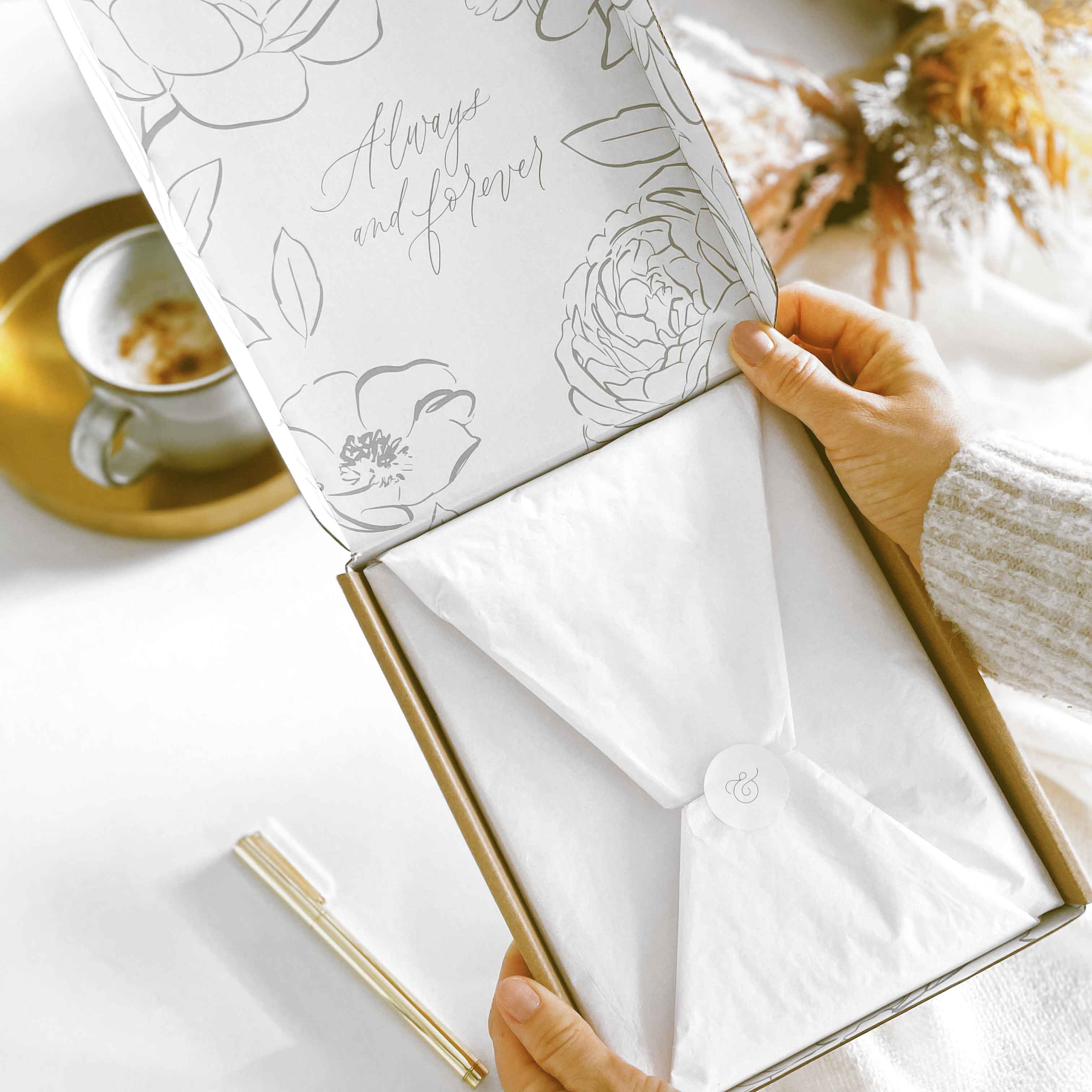 NEW - Ivory Cloth Wedding Planner Book with Gold Foil and Gi