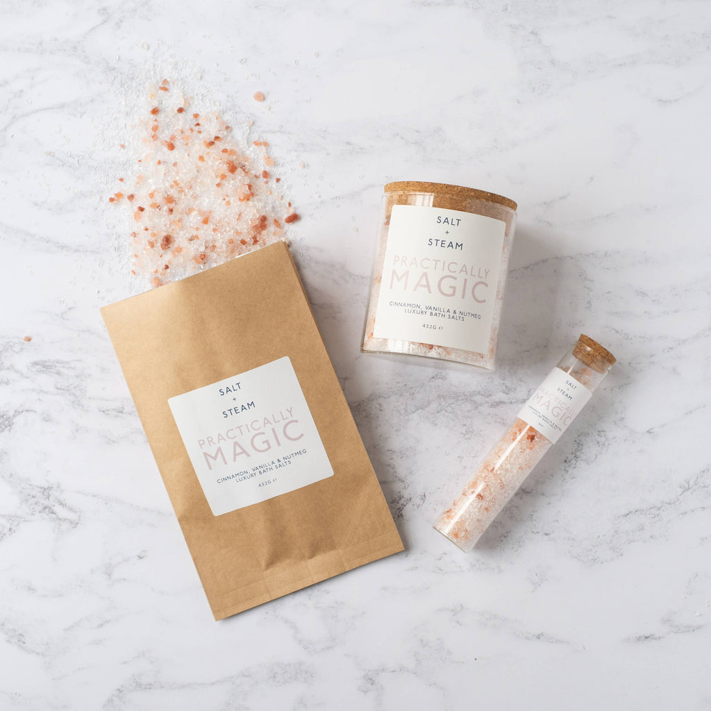 Practically Magic - Cinnamon & Vanilla Bath Salts 80g & 432g: Jar