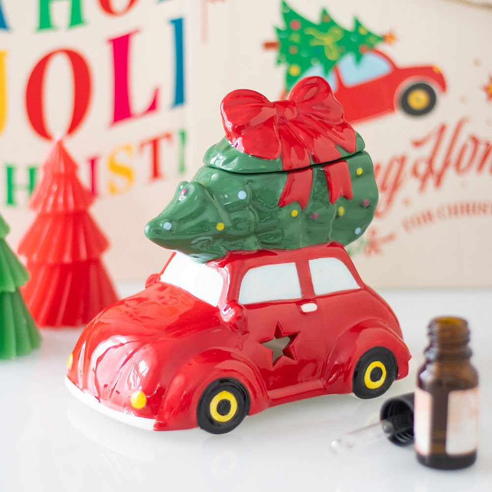 Car with Christmas Tre  Oil Burner