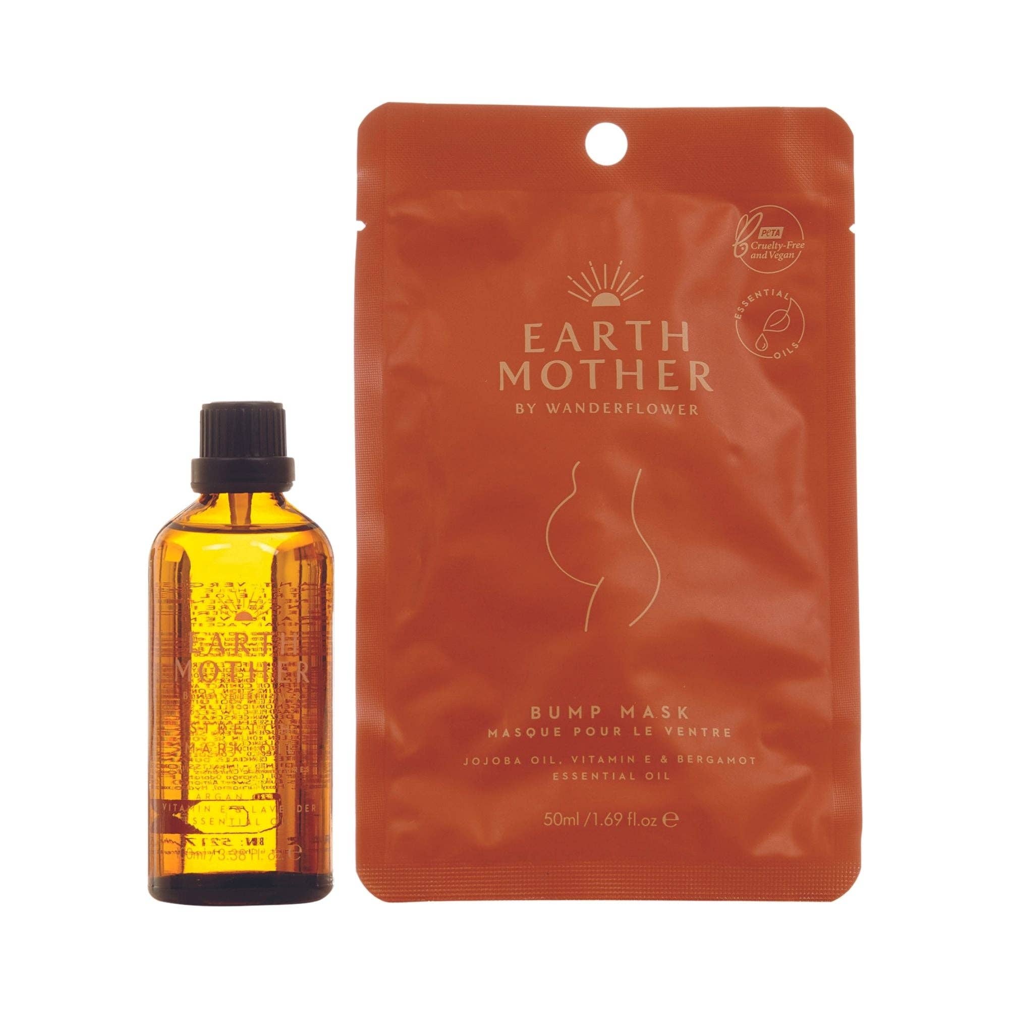 2pc Earth Mother® Pregnancy Essentials Set - Bump Mask & Oil