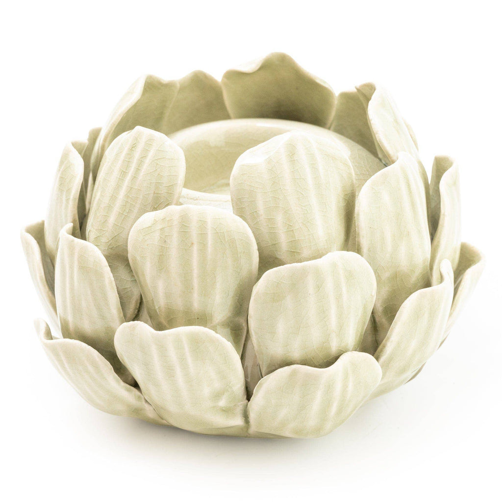 Green Artichoke Candle Holder 2PK