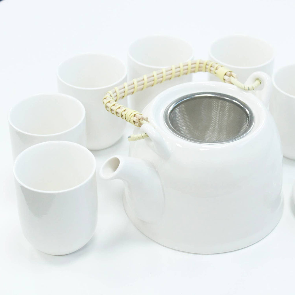 TeaP-01 - Herbal Teapot Set - Classic White