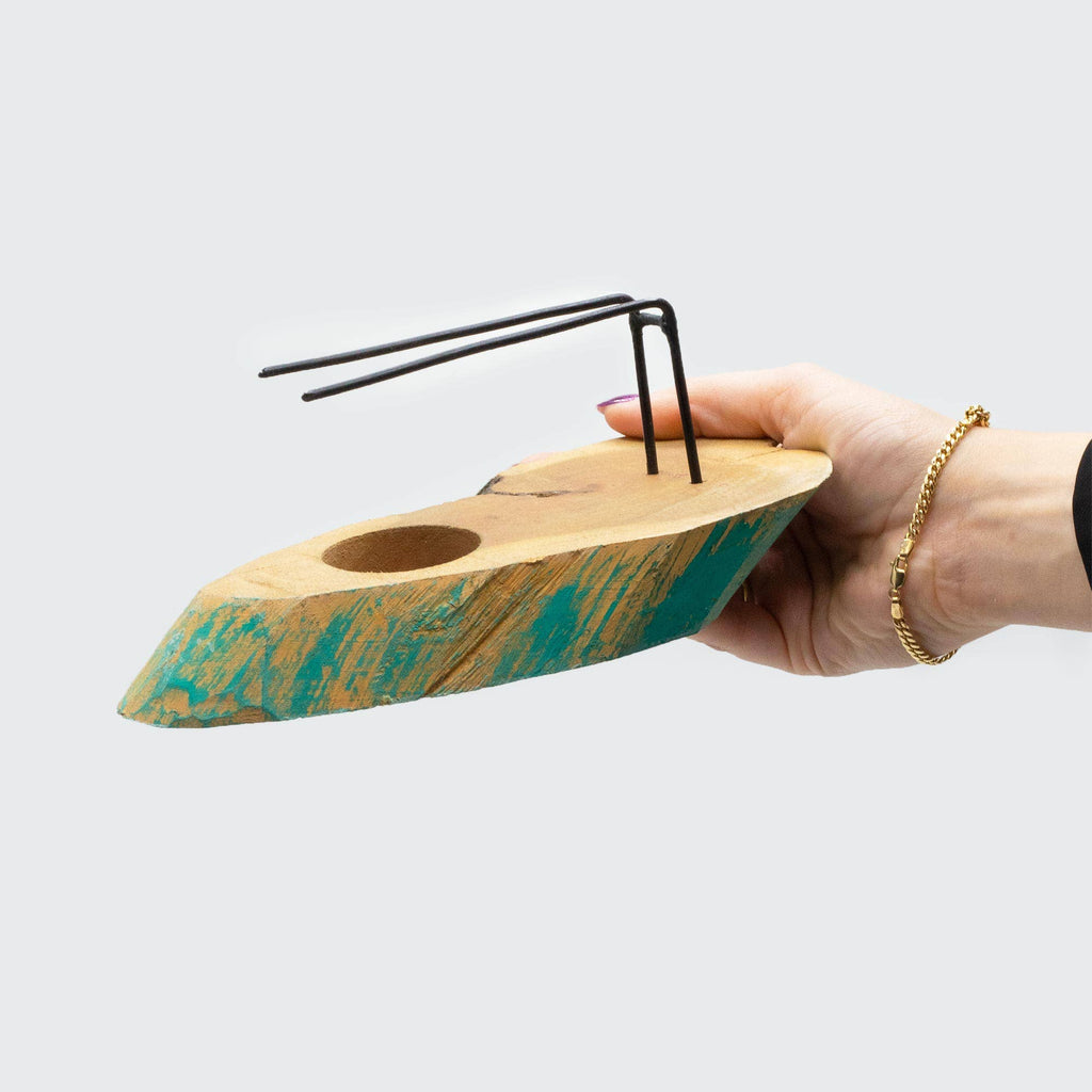 Palo Santo Heaters: Small Palo Santo Heater - Teak Wood - Yin & Yang Design