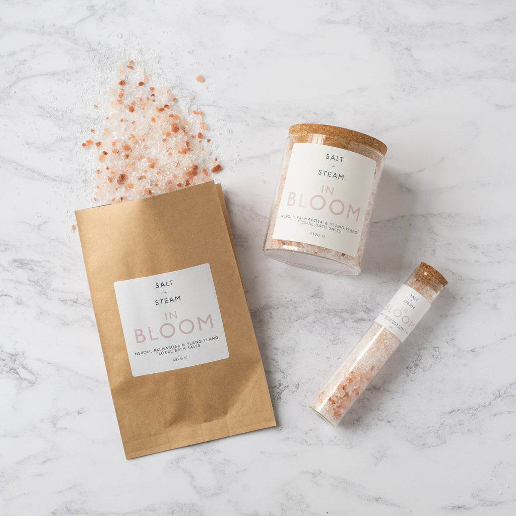 In Bloom - Rose, Neroli & Palmarosa Bath Salts 80g & 432g: Jar