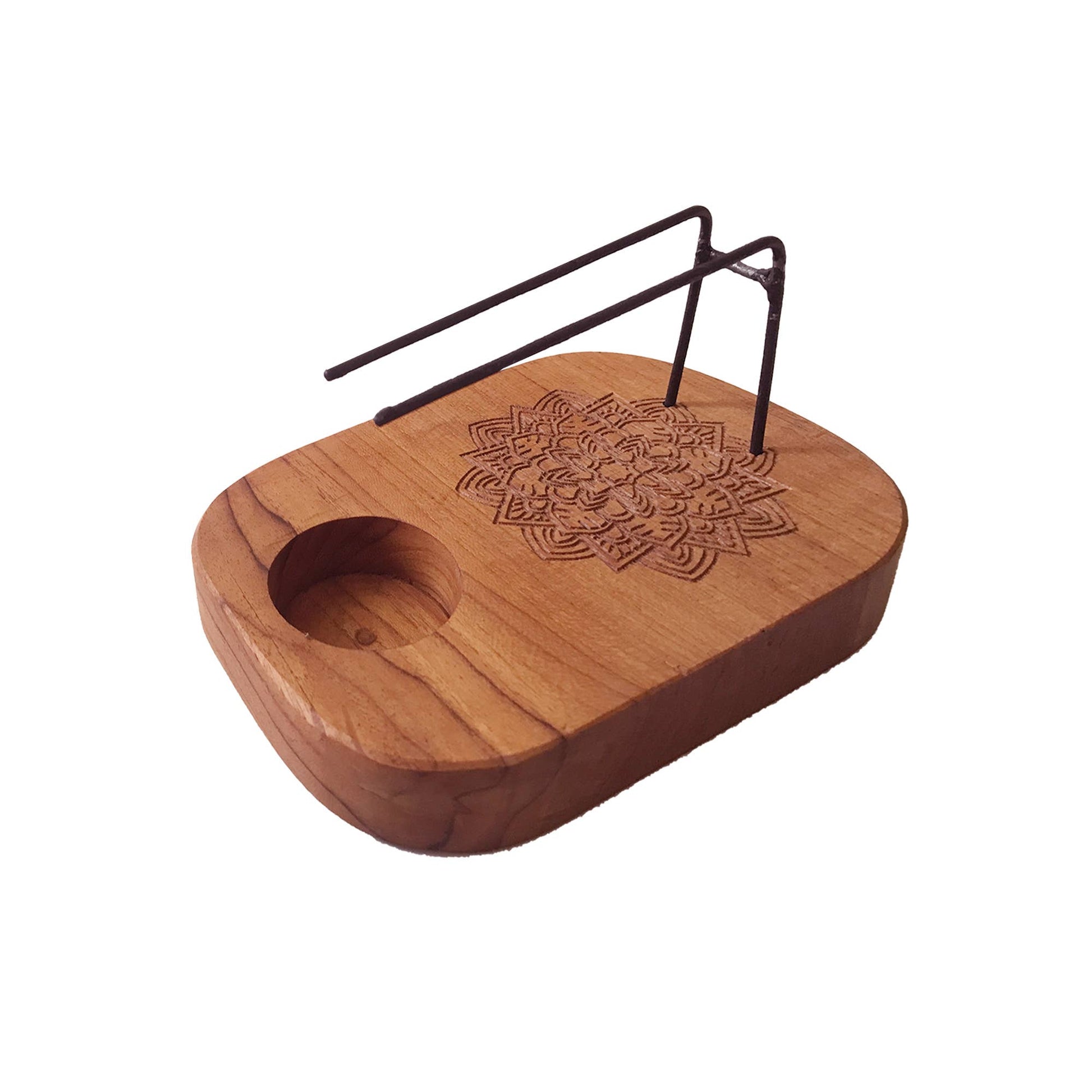 Palo Santo Heaters: Small Palo Santo Heater - Teak Wood - Yin & Yang Design