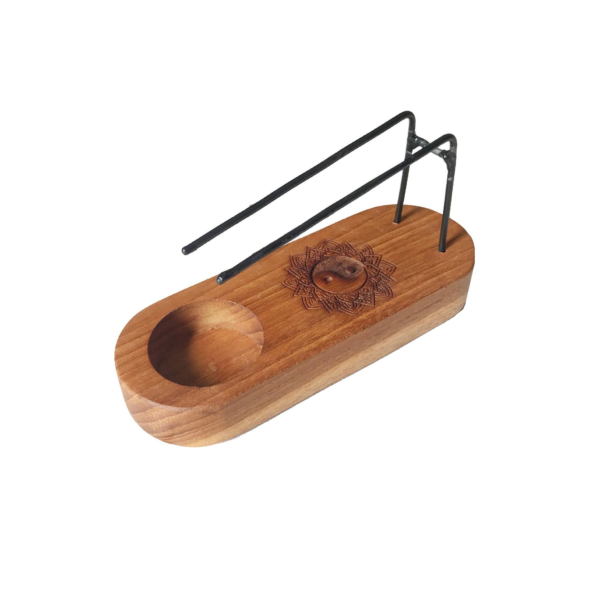 Palo Santo Heaters: Small Palo Santo Heater - Teak Wood - Mandala Design