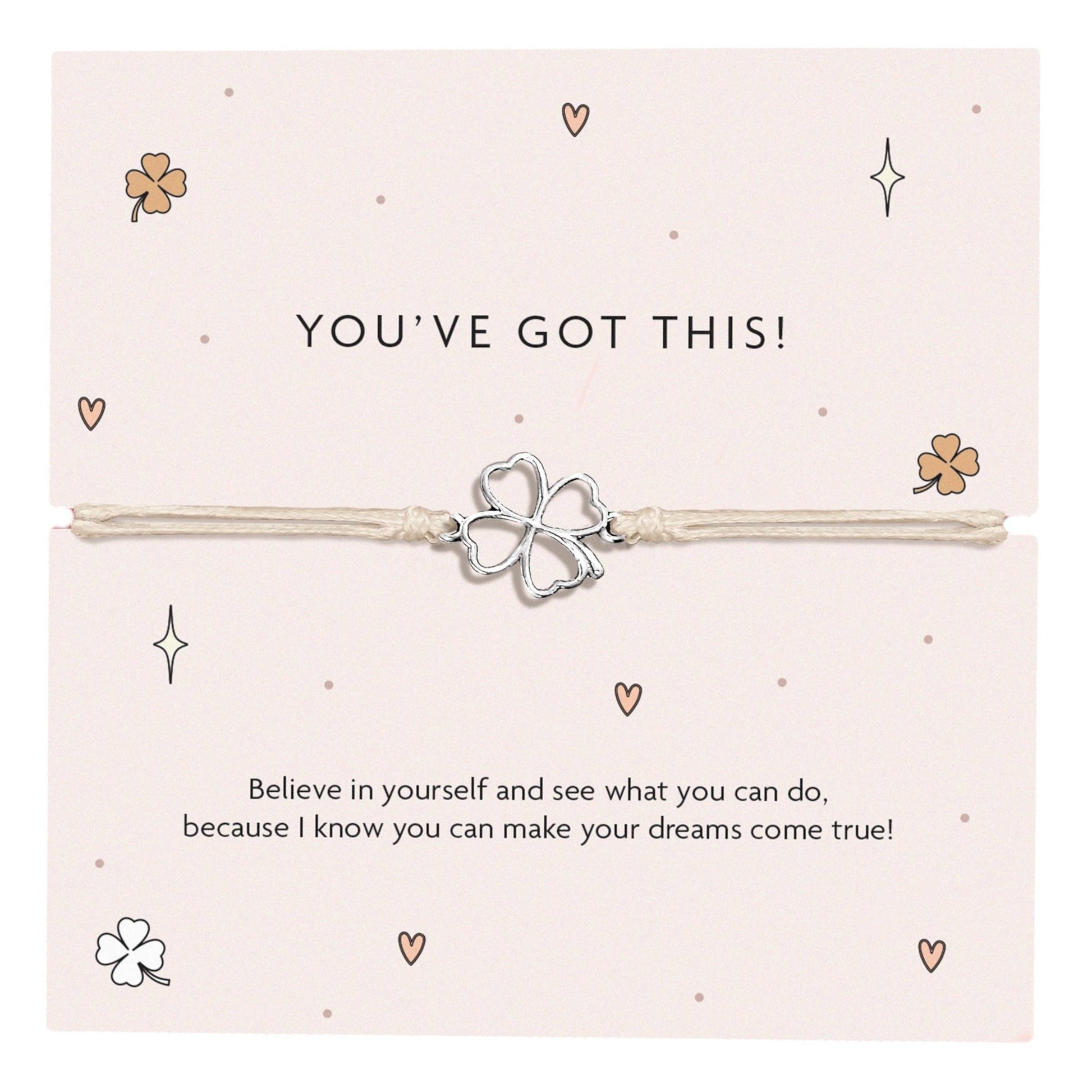 You've Got This Bracelet - Four-Leaf Clover Charm Bracelet