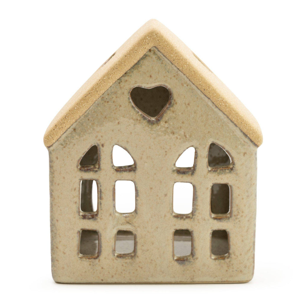 13.8CM HOUSE TEALIGHT HOLDER - NATURAL