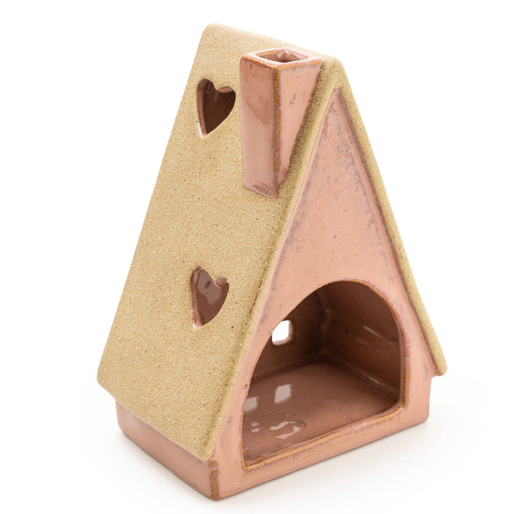 11.5CM HOUSE TEALIGHT HOLDER - PINK