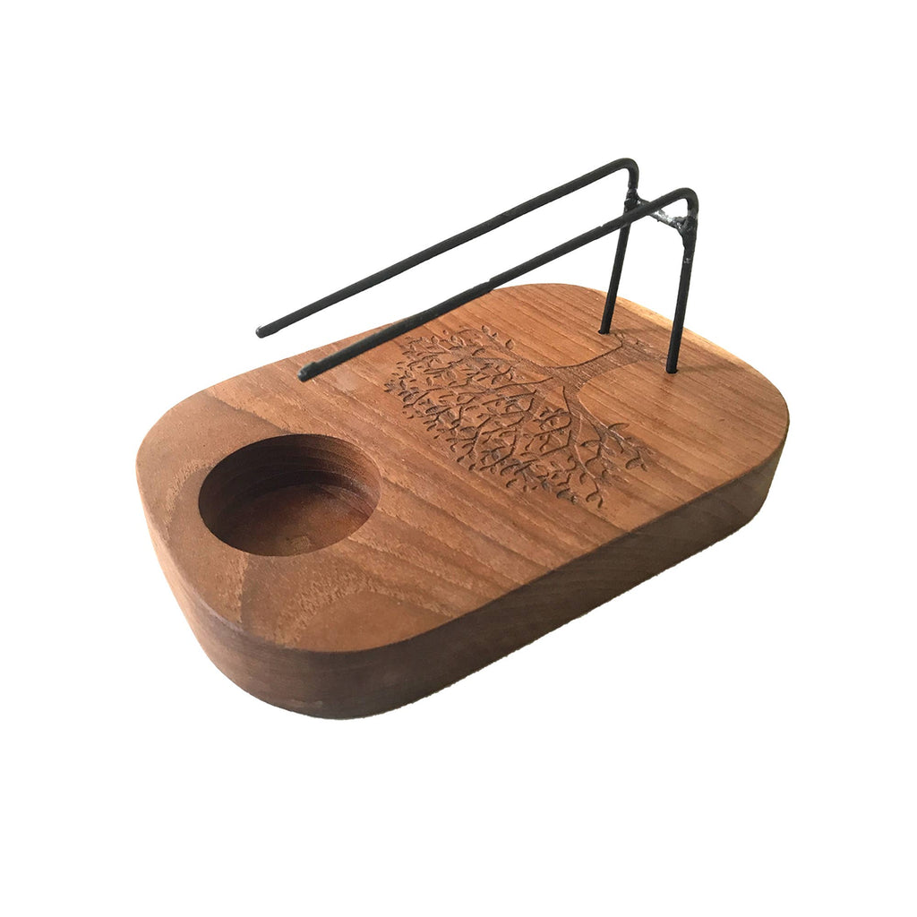 Palo Santo Heaters: Small Palo Santo Heater - Teak Wood - Mandala Design