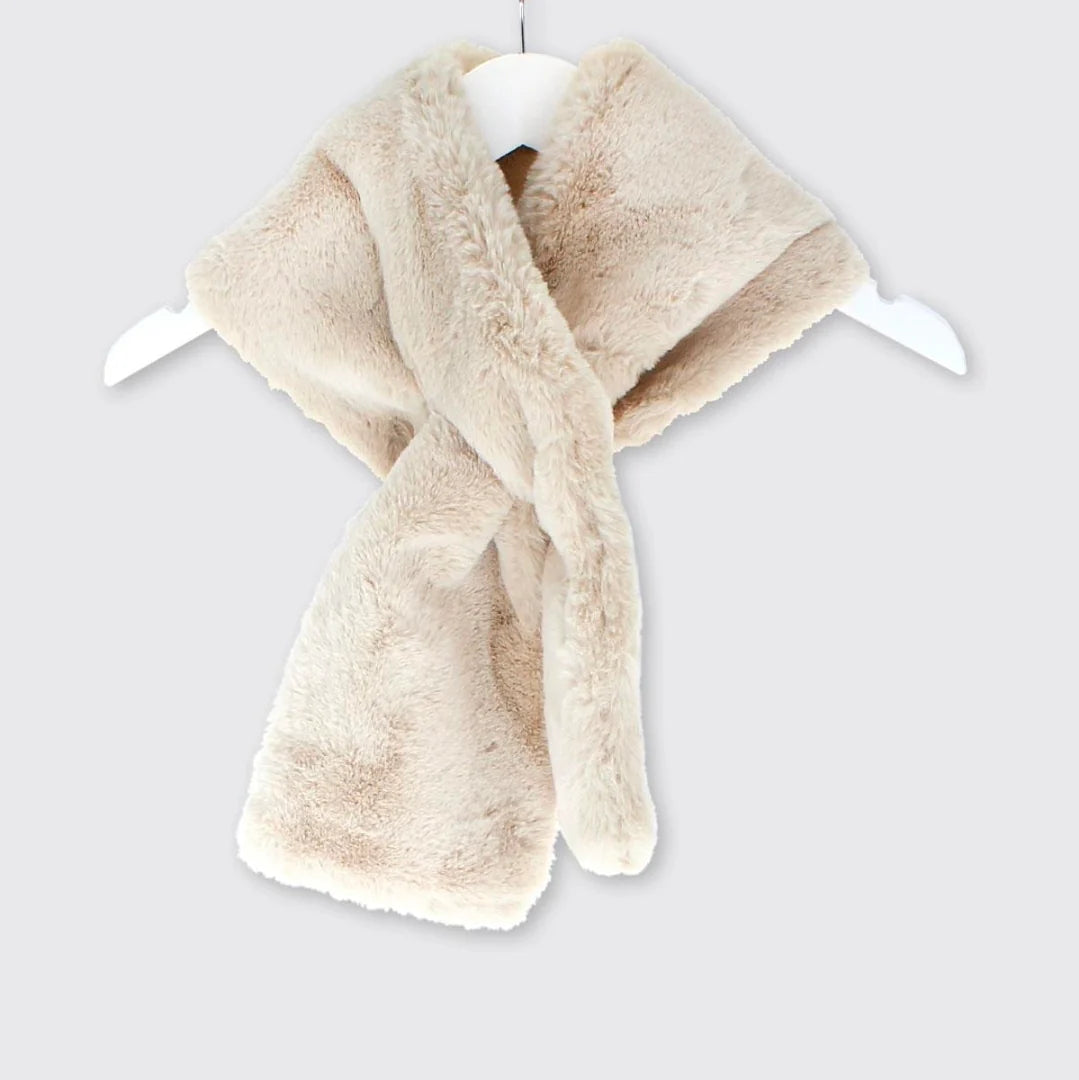 Millie Mae Faux Fur Push Through Scarf - Mocha