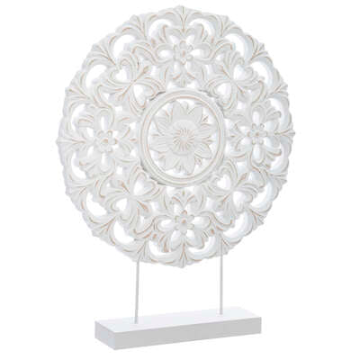 Circled Engraved White Deco Stand