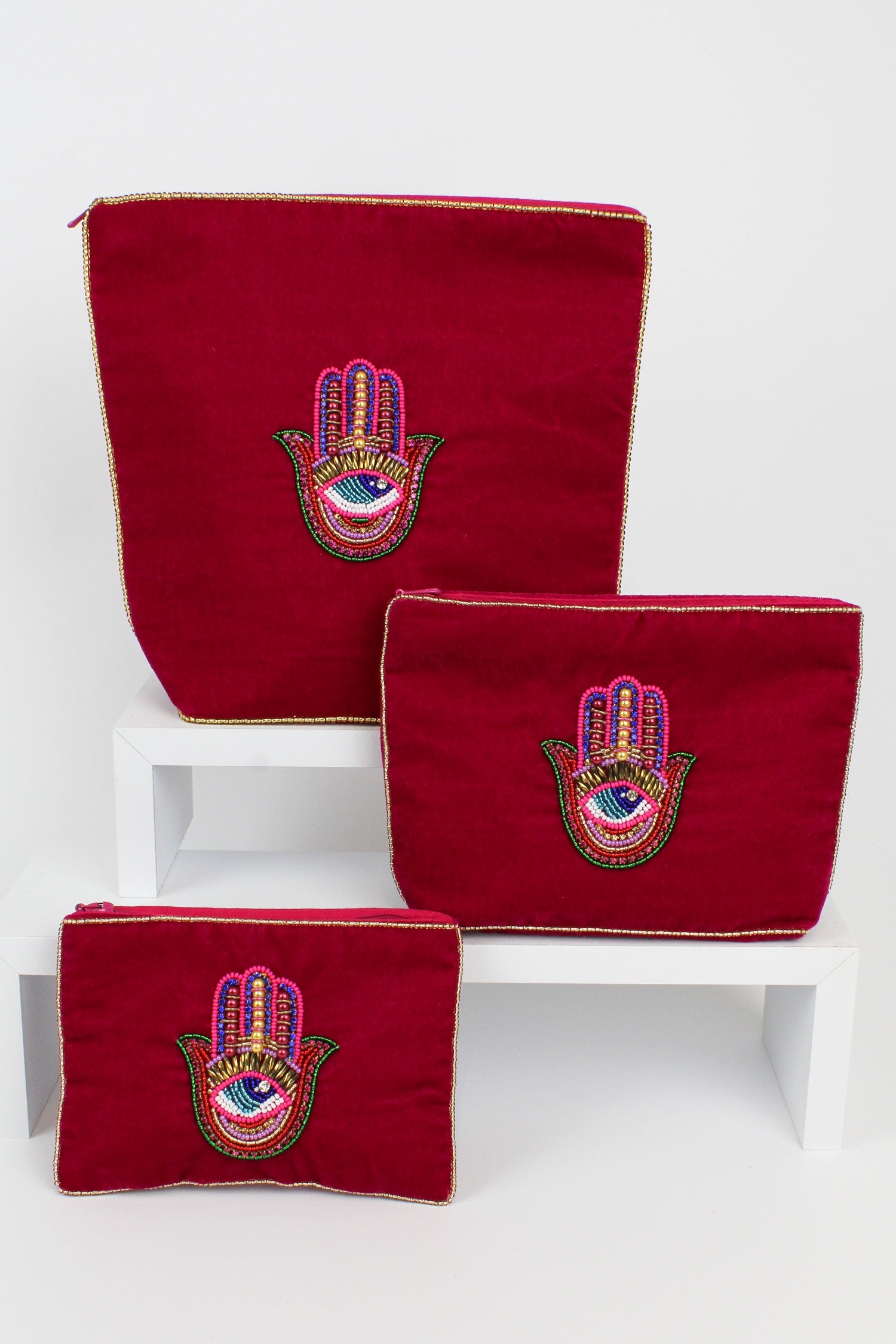 Rainbow Hamsa Hand Coin Purse