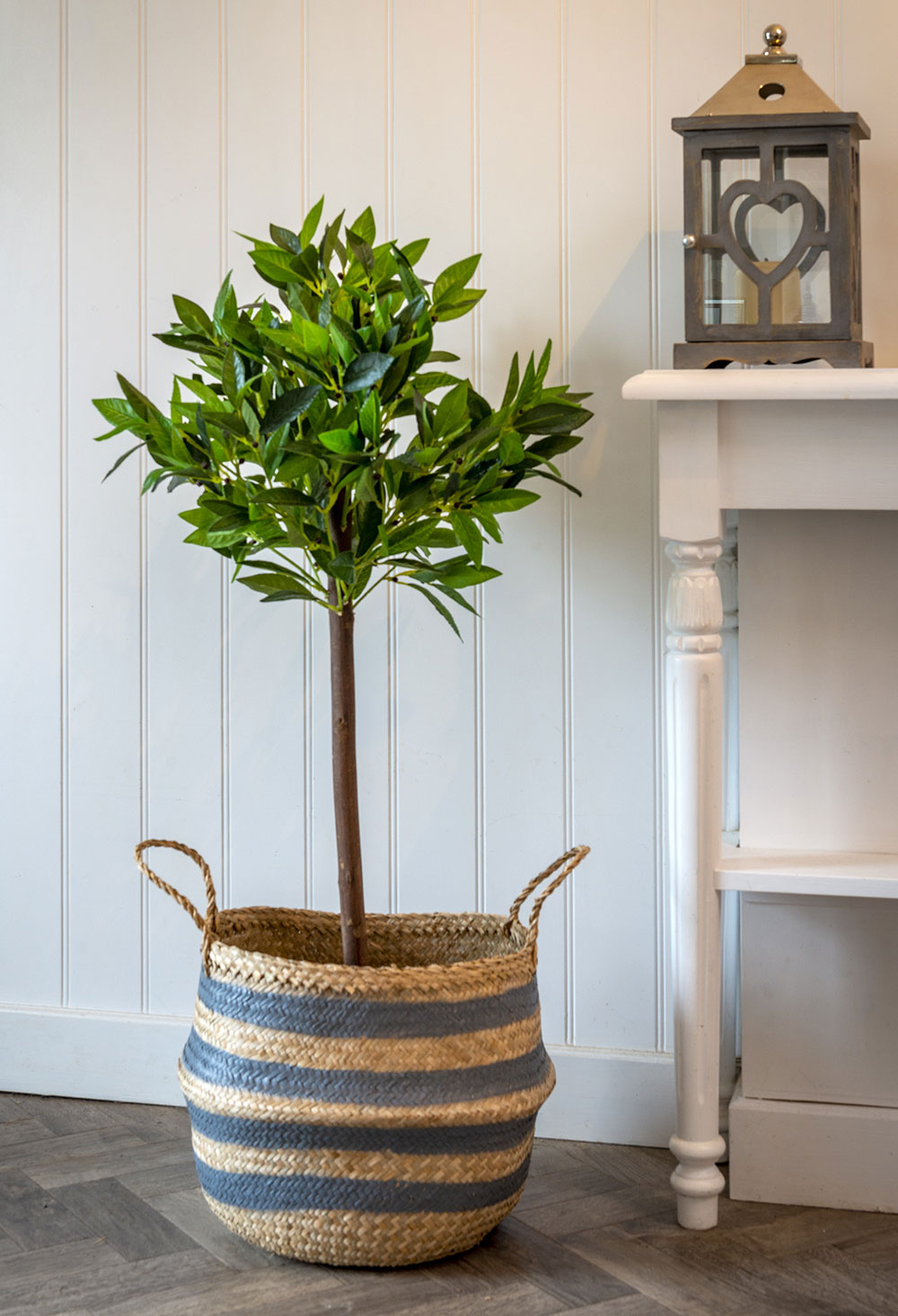 Grey Stripe Basket